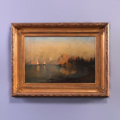 Antique Coastal Oil on Canvas Painting by John Olsen Hammerstad, Circa 1900