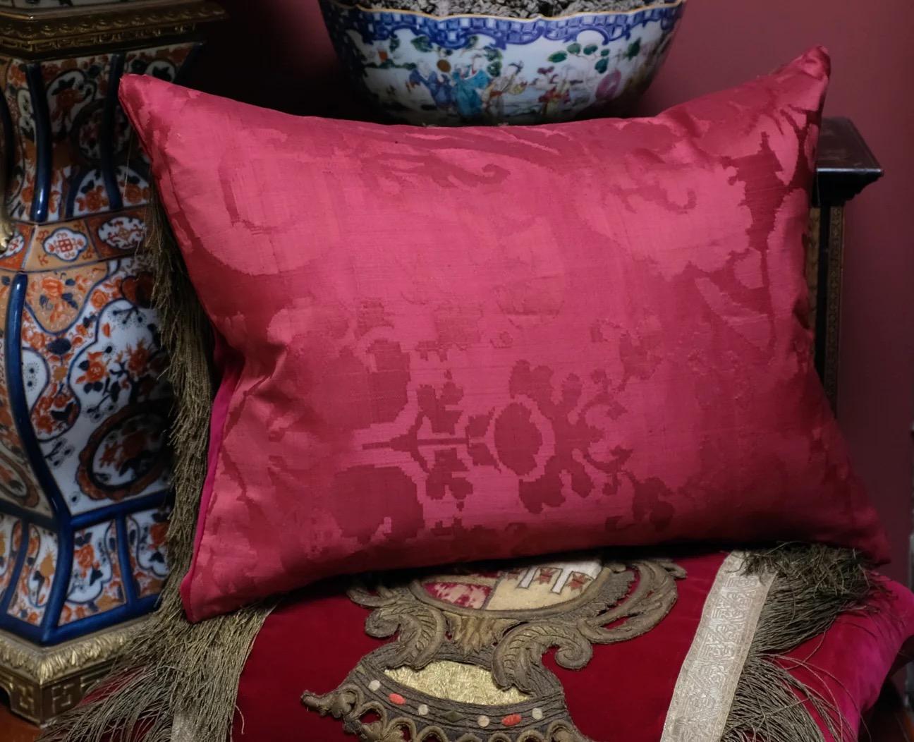 Antique Coat of Arms Velvet Pillow For Sale 2