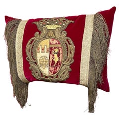 Antique Coat of Arms Velvet Pillow