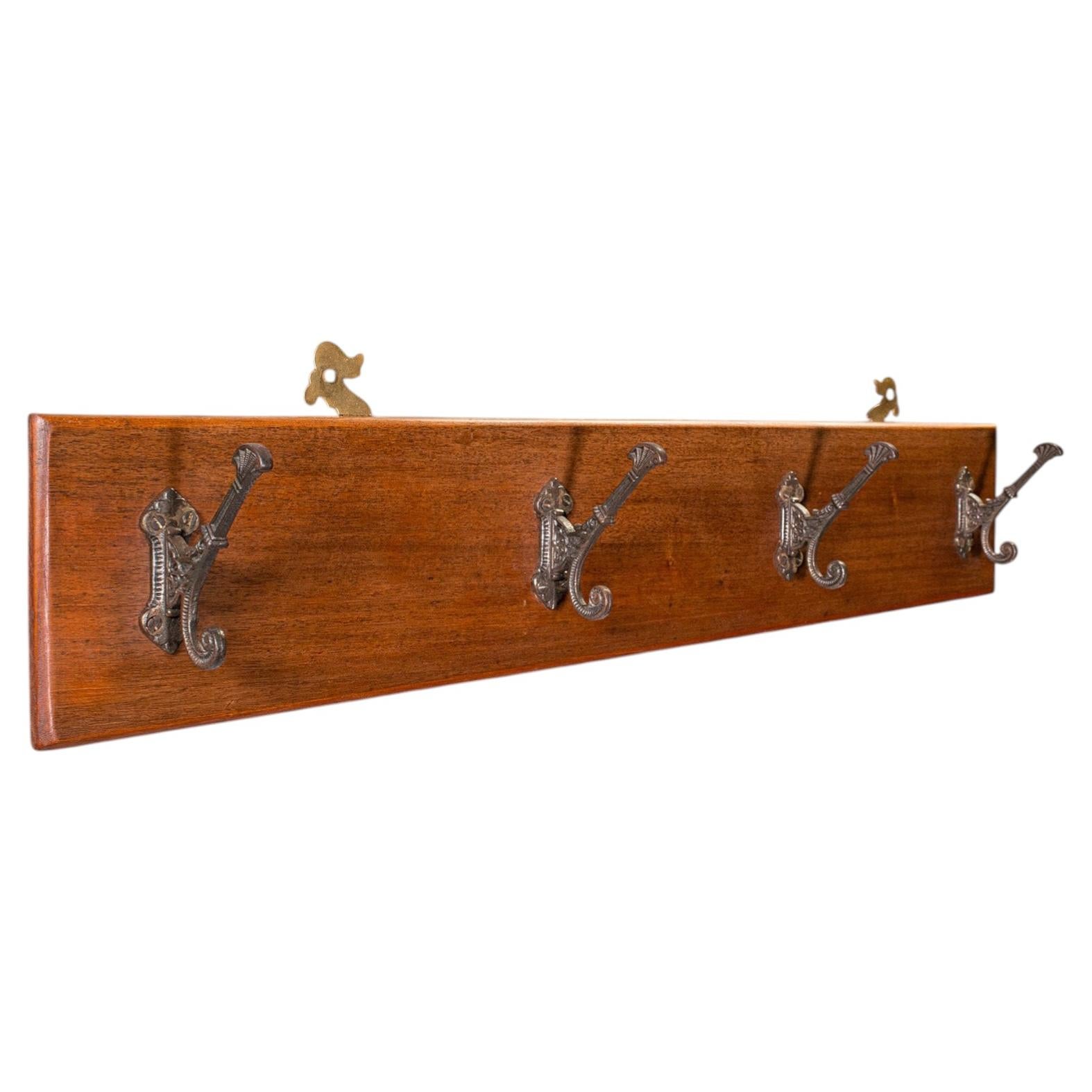 Antique Coat Rack, English, Cloakroom, Reception Hall, Mounted Hooks, Victorian For Sale