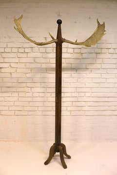 Antique Coat Rack with Antlers, Hungary, Early 20th Century