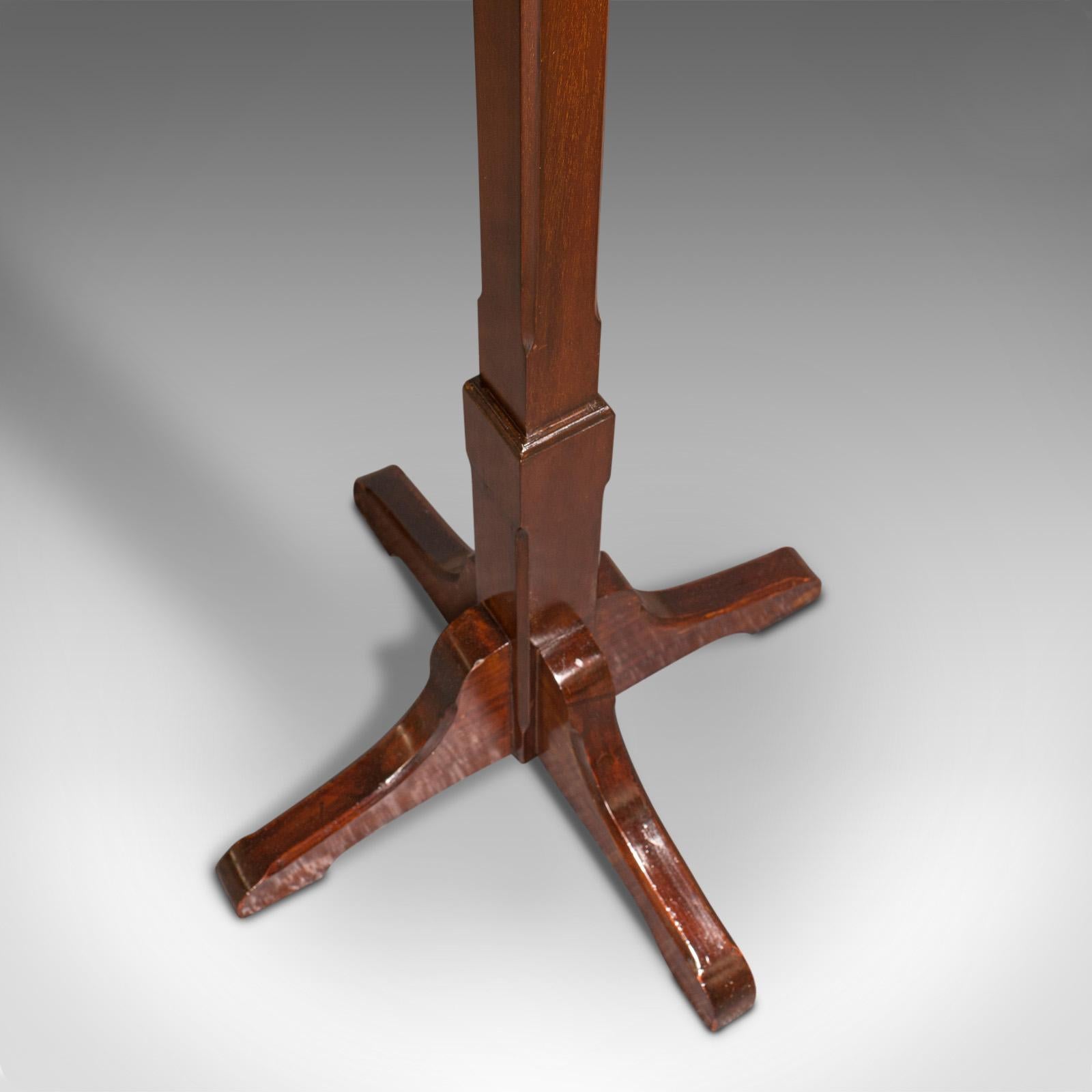 Wood Antique Coat Stand, English, Mahogany, Brass, Hallway Hat Rack, Edwardian, 1910