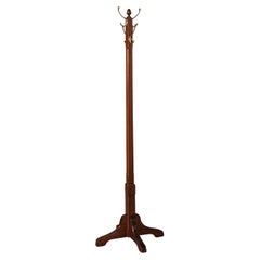 Antique Coat Stand, English, Mahogany, Brass, Hallway Hat Rack, Edwardian, 1910