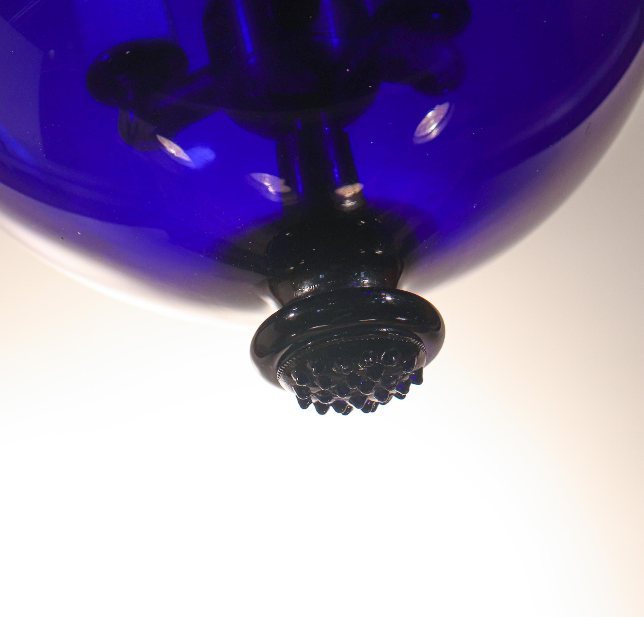 Antique Cobalt Blue Bell Jar Lantern 1