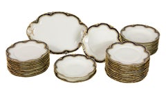 Antique Cobalt Blue/Gold Dinner Set for 12 Persons by Haviland France