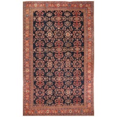 Antique Cobalt Blue Persian Mahal Rug circa 1910 - FREE SHIPPING
