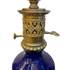 Antique Cobalt Blue Porcelain Lamp