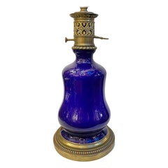 Antique Cobalt Blue Porcelain Lamp