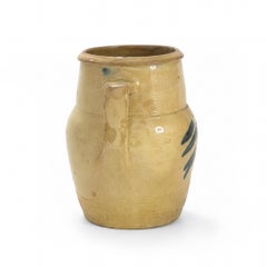 Antique Cobalt Blue Terracotta Jug from Puglia, Italy, 1880