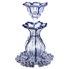 Antique Cobalt "Cut to Clear" Overlay Crystal Scent Bottle