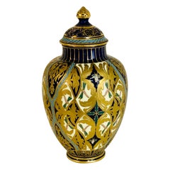 Antique Cobalt Royal Crown Derby Urn with Dragonflies and Bees & Raised Gilding