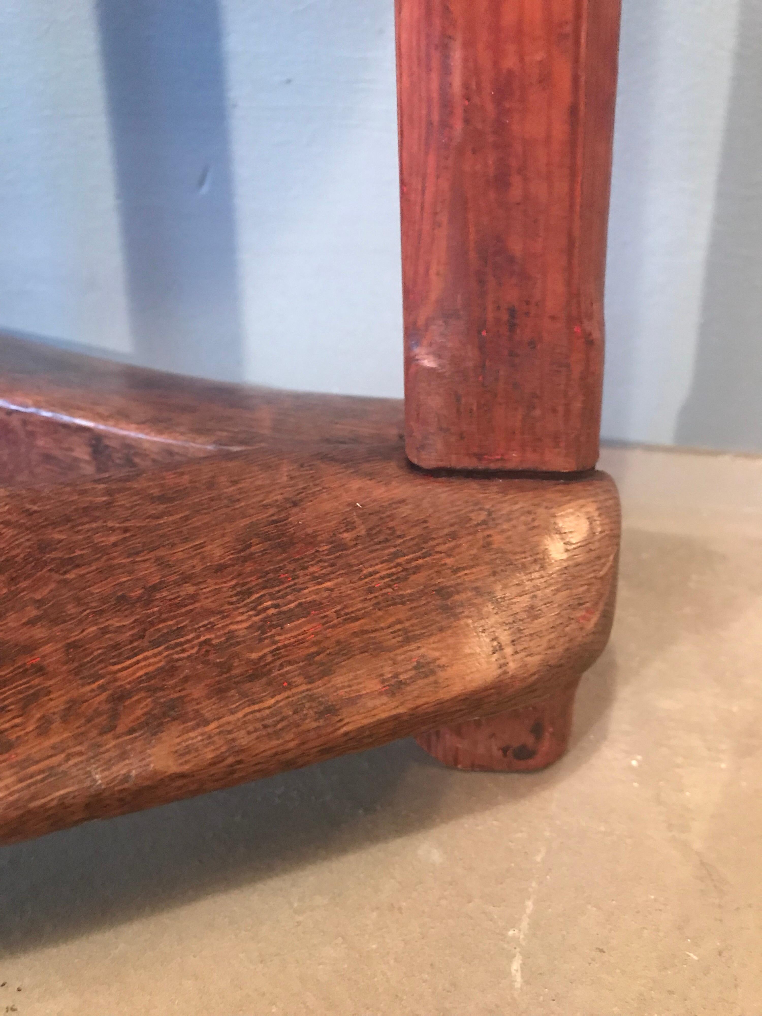 Fruitwood Antique Cobblers Stool in Cherrywood and Oak