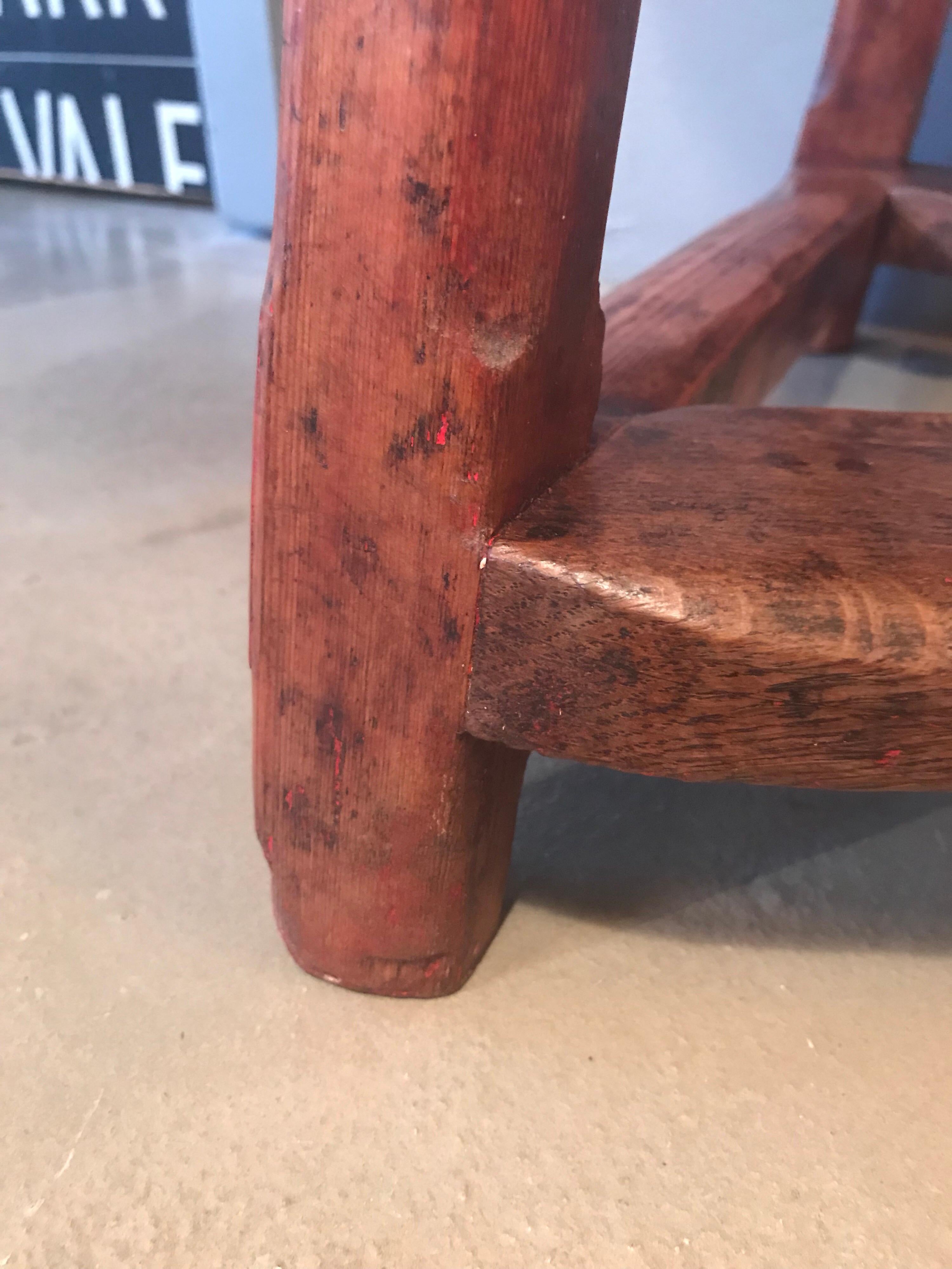 Antique Cobblers Stool in Cherrywood and Oak 1