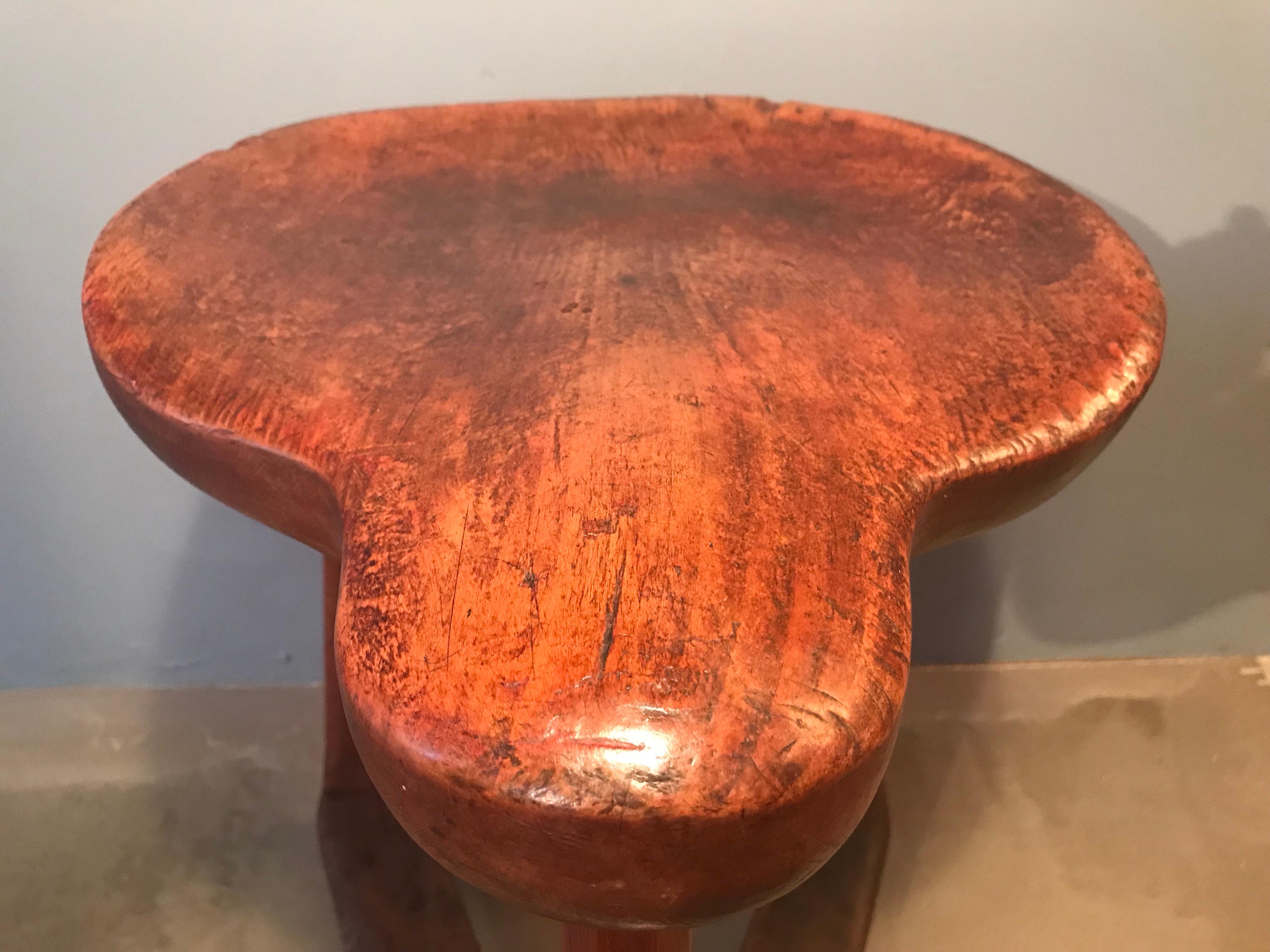 Antique Cobblers Stool in Cherrywood and Oak In Good Condition In Søborg, DK