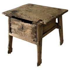 Antique Cobbler's Table, Side Table or Nightstand, Scandinavia, c. 1700s