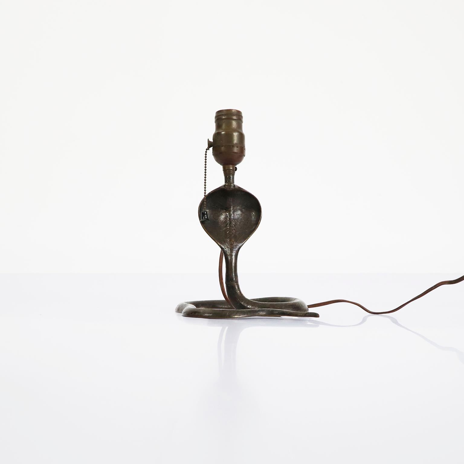 Anglo-Indian Antique Cobra Table Lamp