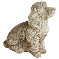 Antique Cocker Spaniel Dog Cast Stone Garden Ornament (anglais)