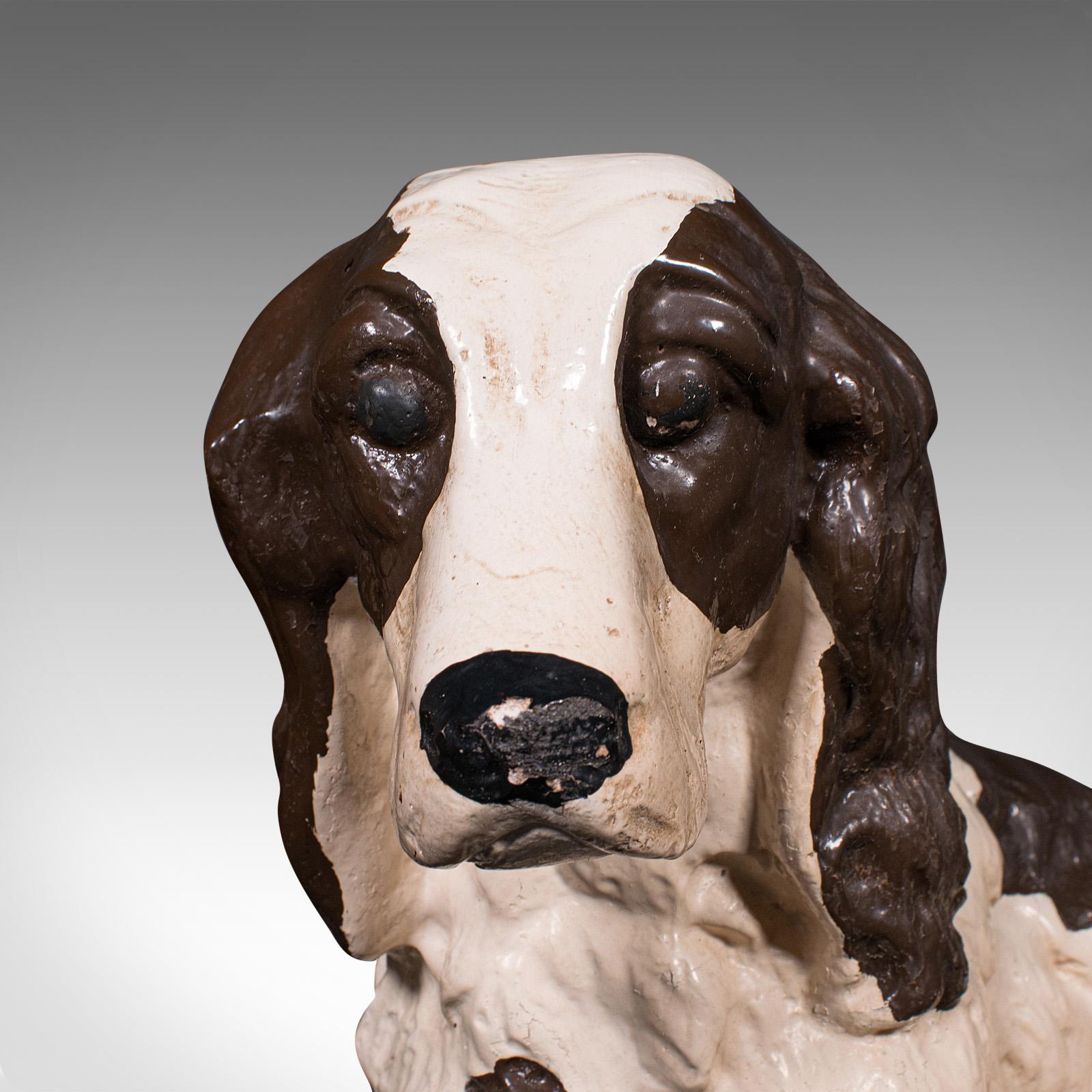 Victorien tardif Statue ancienne d'épagneul cocker, anglaise, plâtre, figurine de chien, victorienne, 1900 en vente