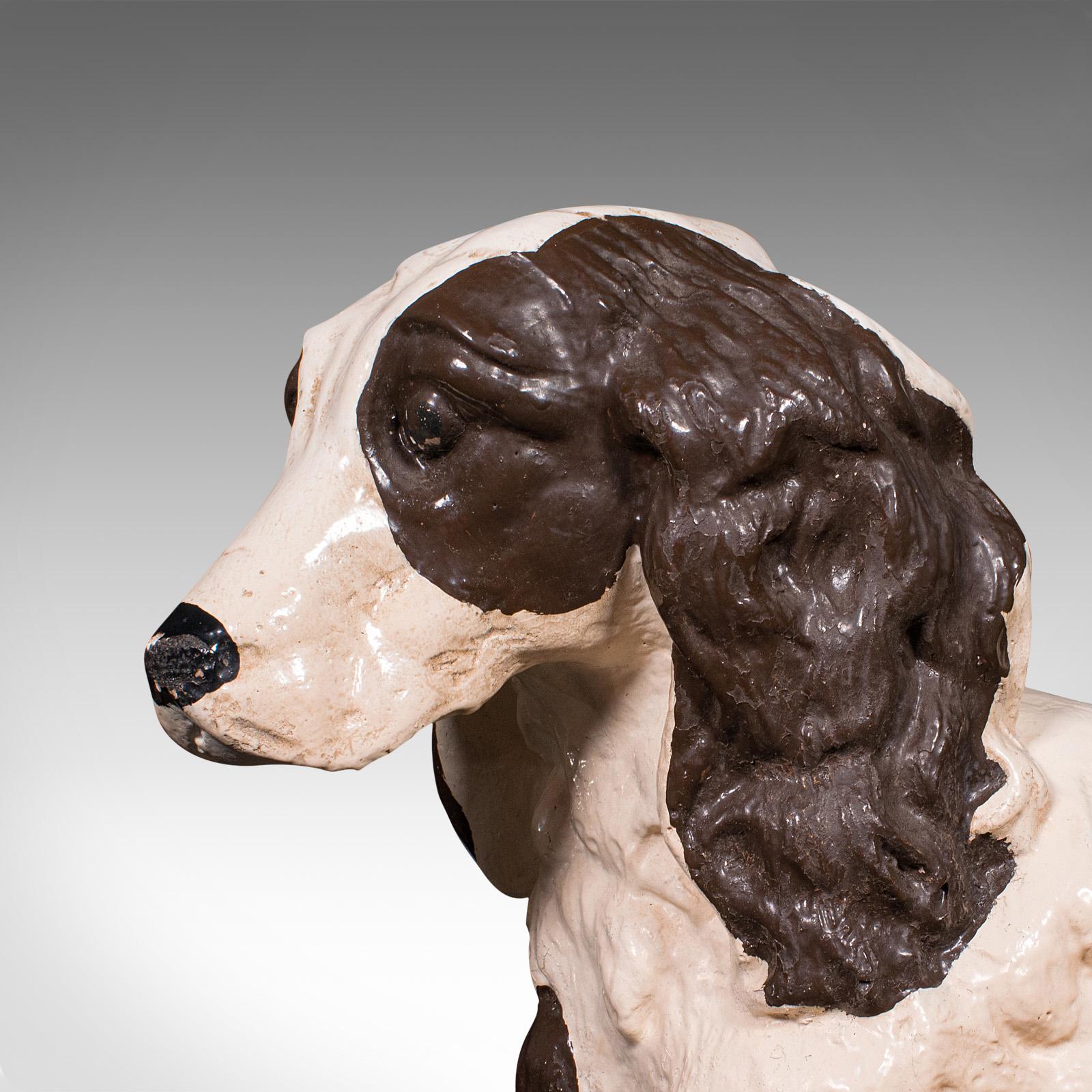 Statue ancienne d'épagneul cocker, anglaise, plâtre, figurine de chien, victorienne, 1900 Bon état - En vente à Hele, Devon, GB