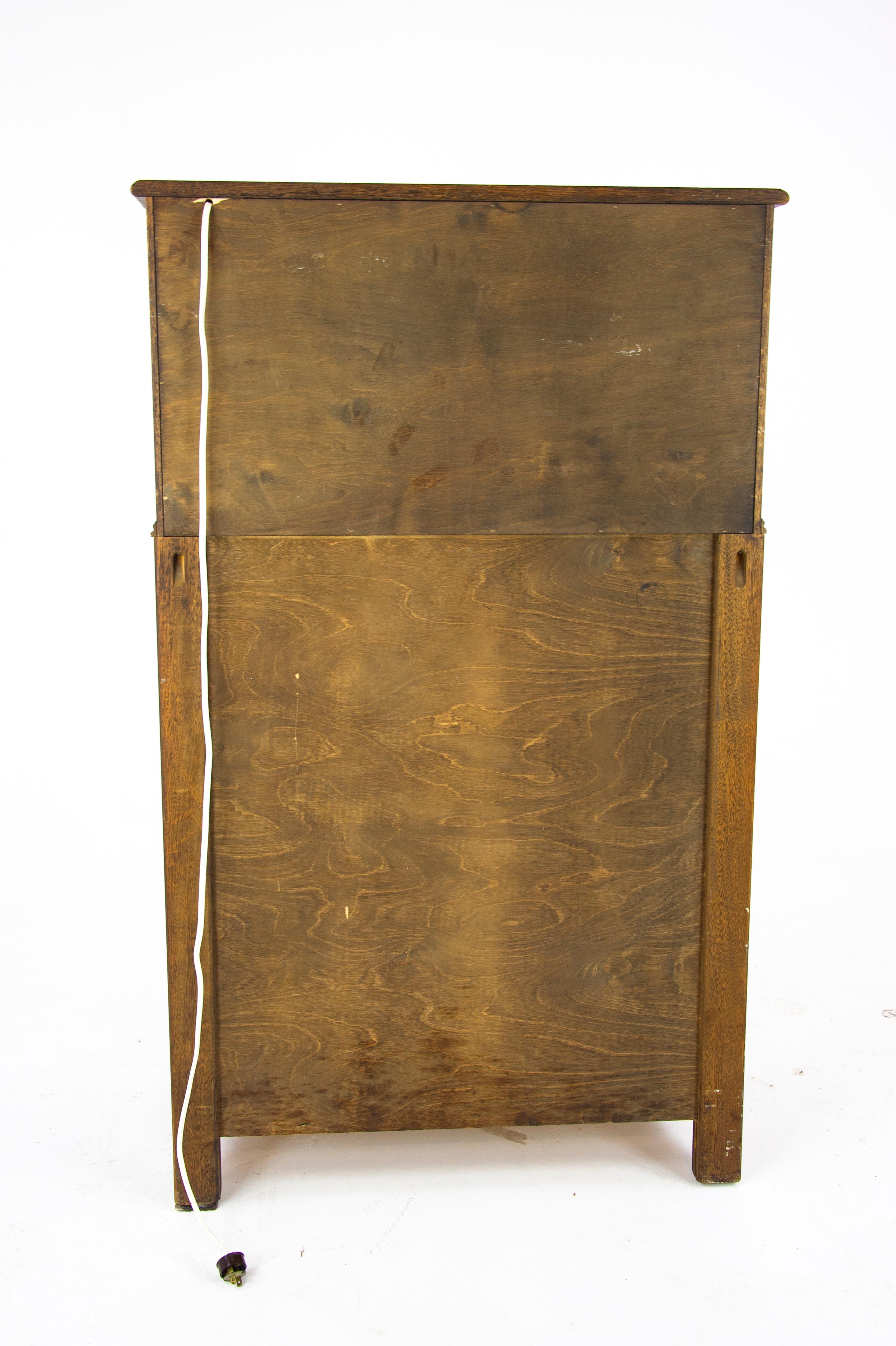Antique Cocktail Cabinet, Oak Drinks Cabinet, Lift Up Top Drinks Cabinet 11