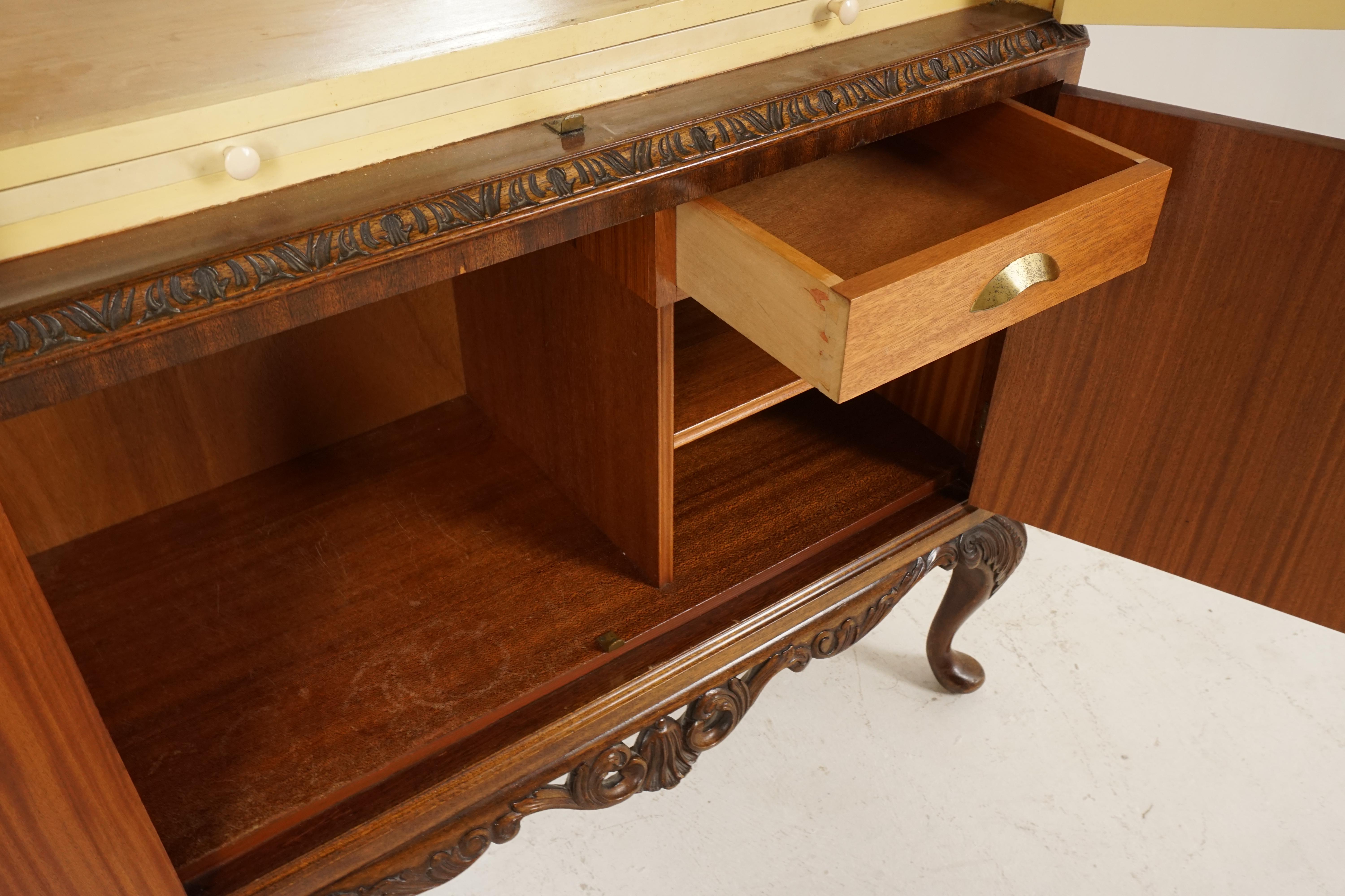 Antique Cocktail Queen Anne Flame Walnut, Bar, Drinks