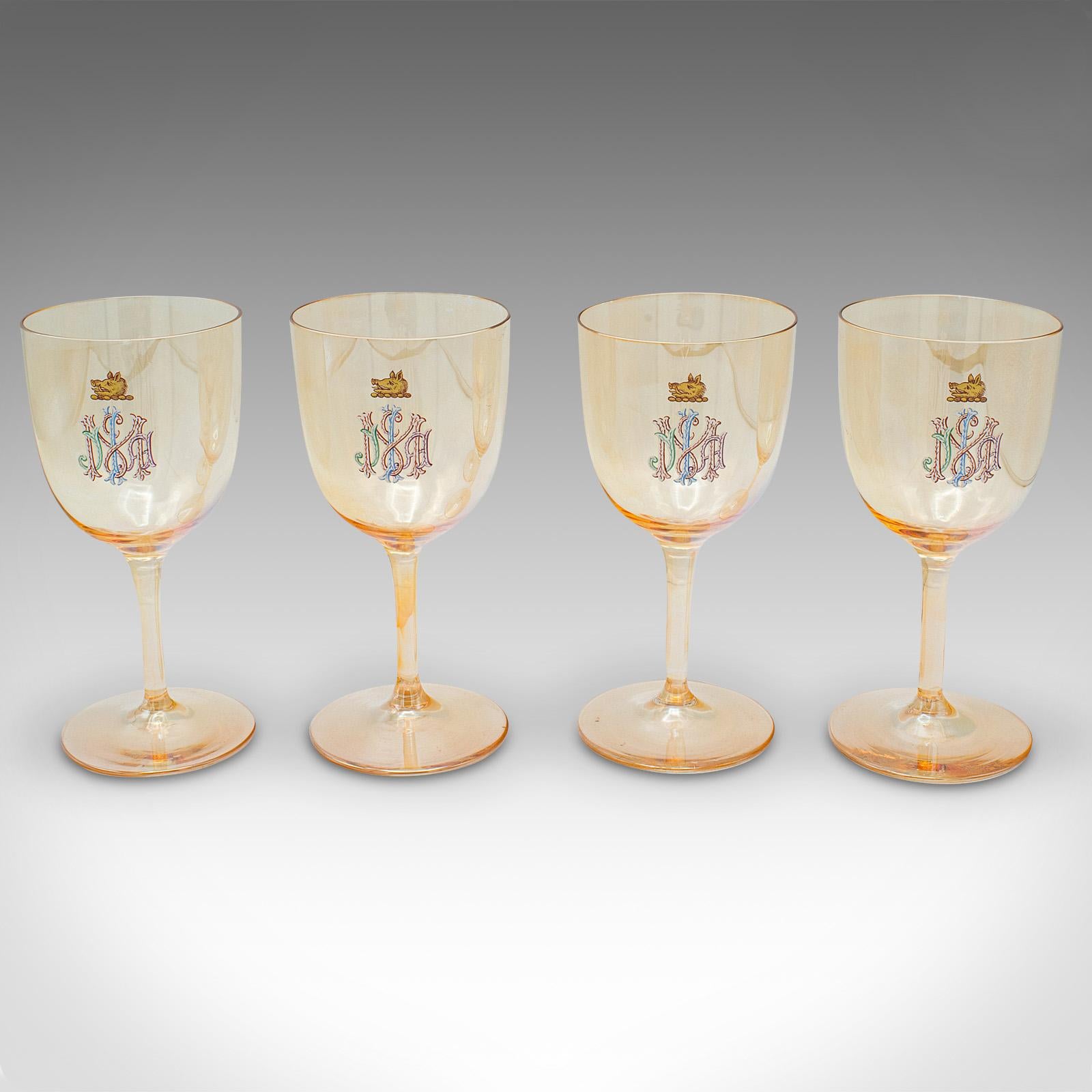 Tardo vittoriano Servizio di bicchieri da cocktail antichi, austriaci, da vino, da aperitivo, 12 pezzi, vittoriano in vendita