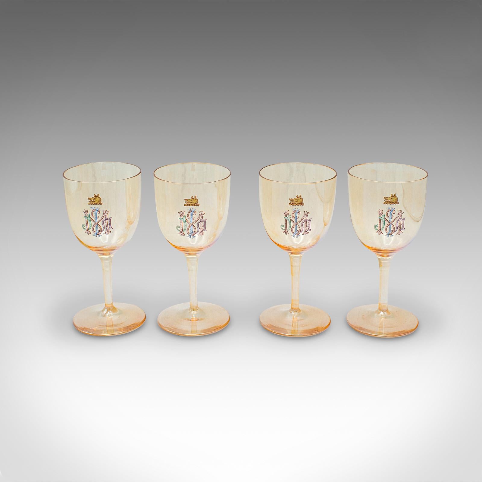 Austriaco Servizio di bicchieri da cocktail antichi, austriaci, da vino, da aperitivo, 12 pezzi, vittoriano in vendita