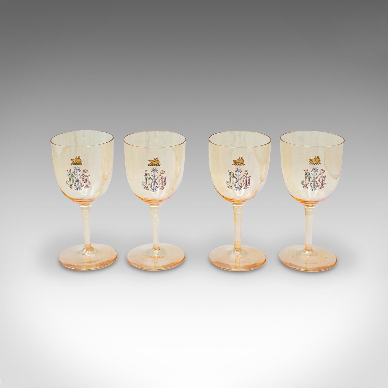 Antique Cocktail Glass Service, Austrian, Wine, Aperitif, 12 pieces, Victorian In Good Condition For Sale In Hele, Devon, GB