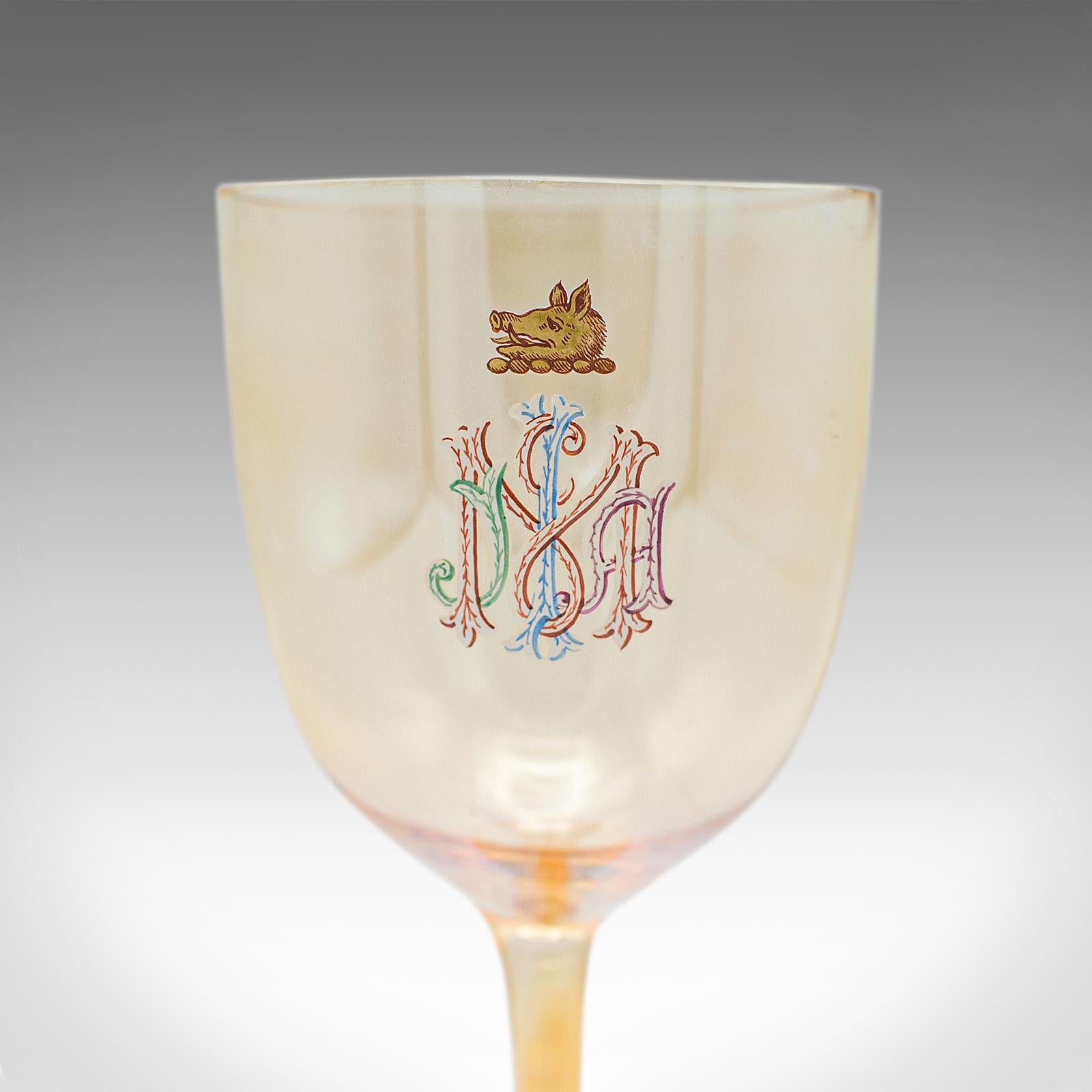 Vetro Servizio di bicchieri da cocktail antichi, austriaci, da vino, da aperitivo, 12 pezzi, vittoriano in vendita