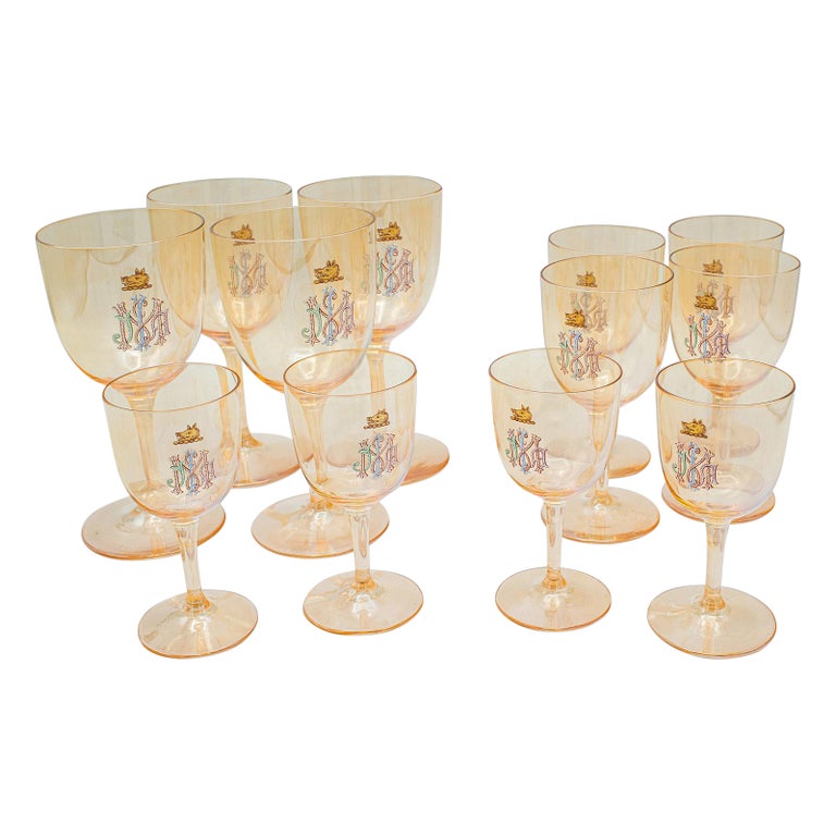 Antique Cocktail Glass Service, Austrian, Wine, Aperitif, 12 pieces,  Victorian For Sale at 1stDibs