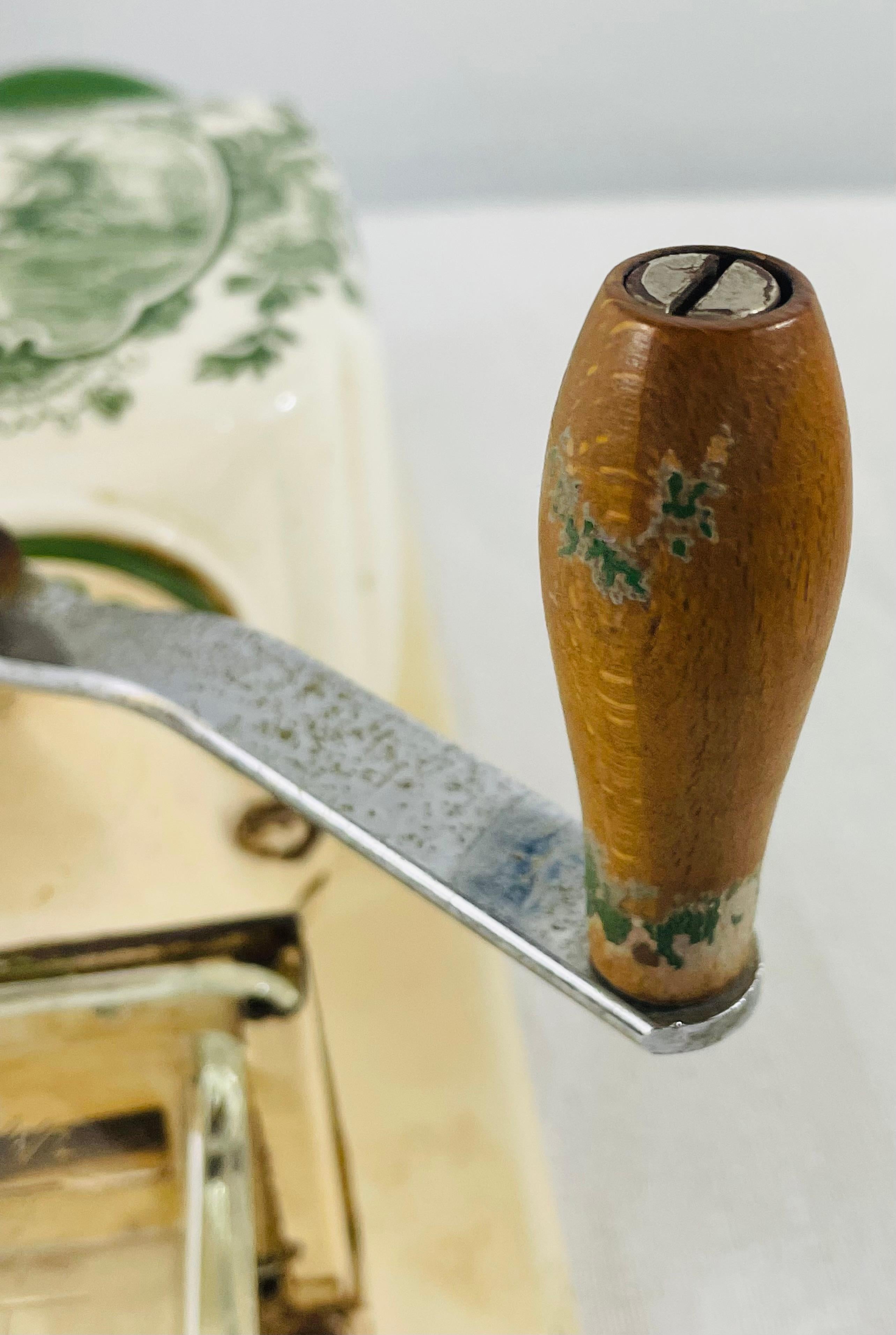 Mid-Century Modern Antique Coffee Grinder Delft Dutch Green Wall Mill PeDe Kitchen