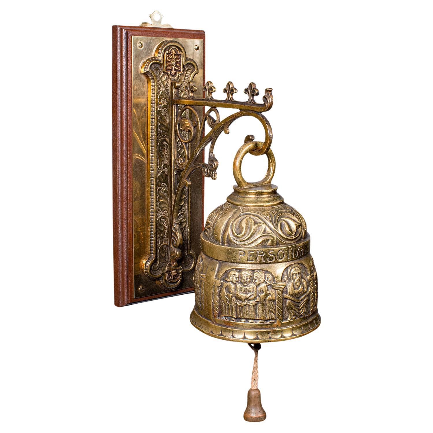 Antique Coffee House Bell, Italian, Brass, Wall Mounted, Cafe, Edwardian, C.1910