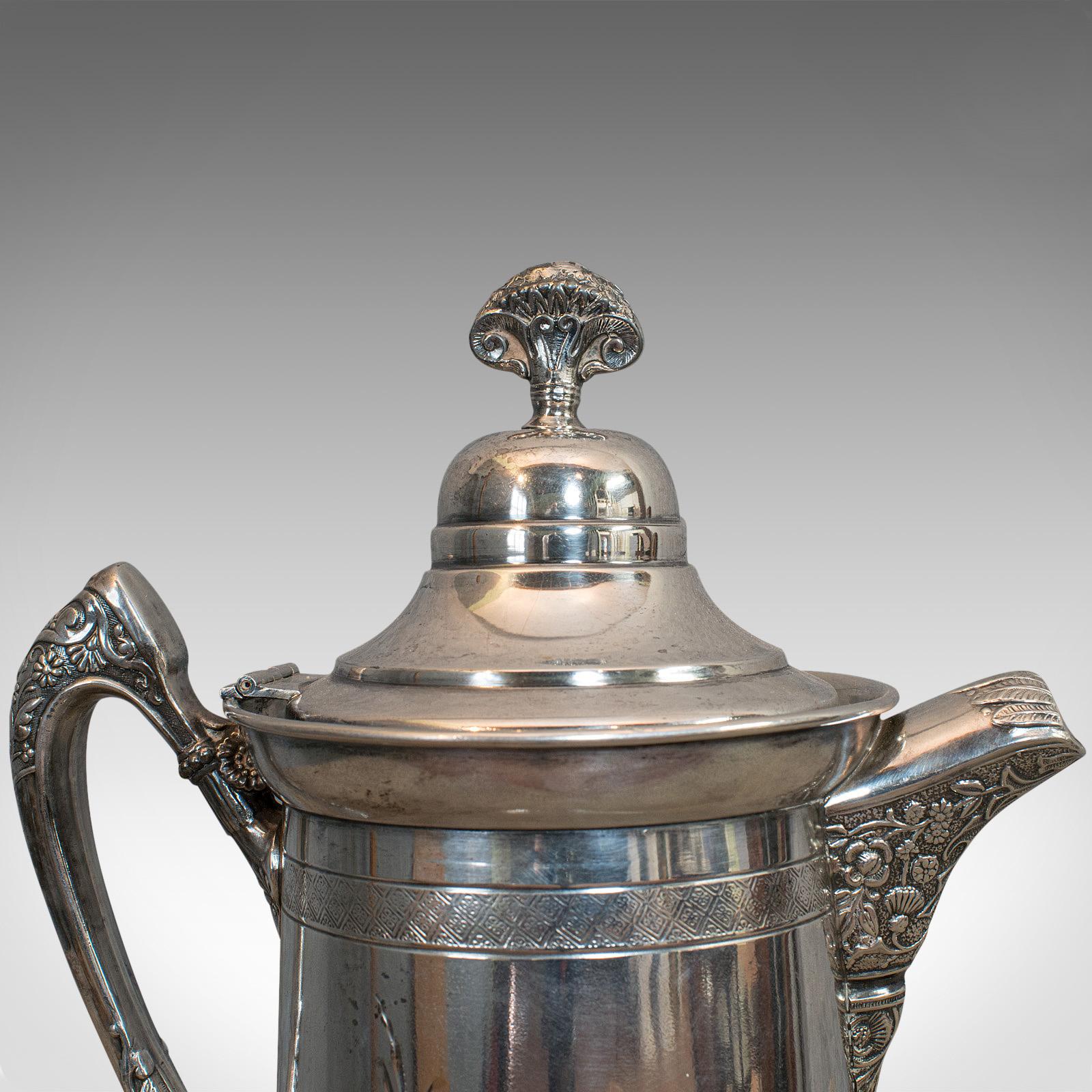 Antique Coffee Pot, English Silver Plate, Beverage Jug, 19th Century, circa 1900 3