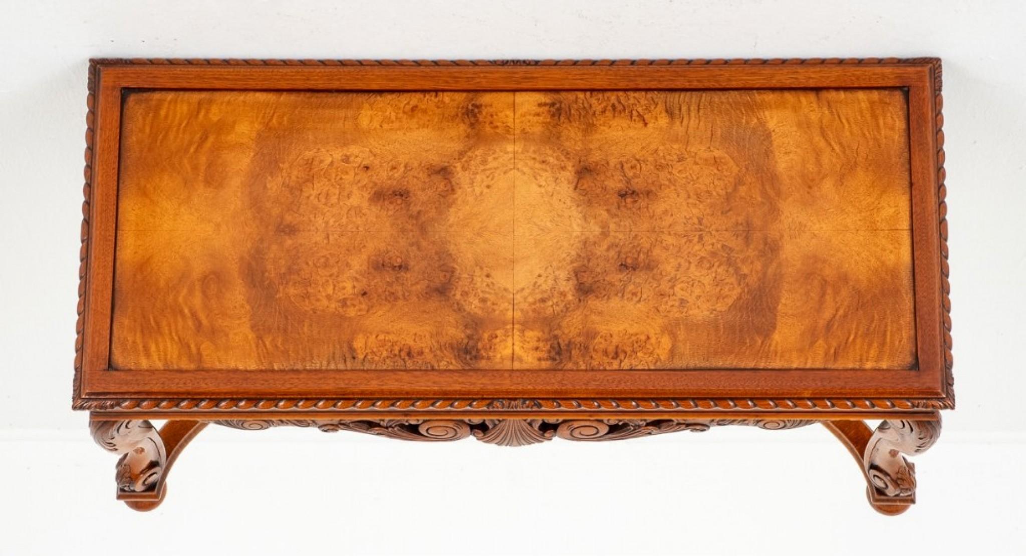 Mid-20th Century Antique Coffee Table Walnut Carolean For Sale
