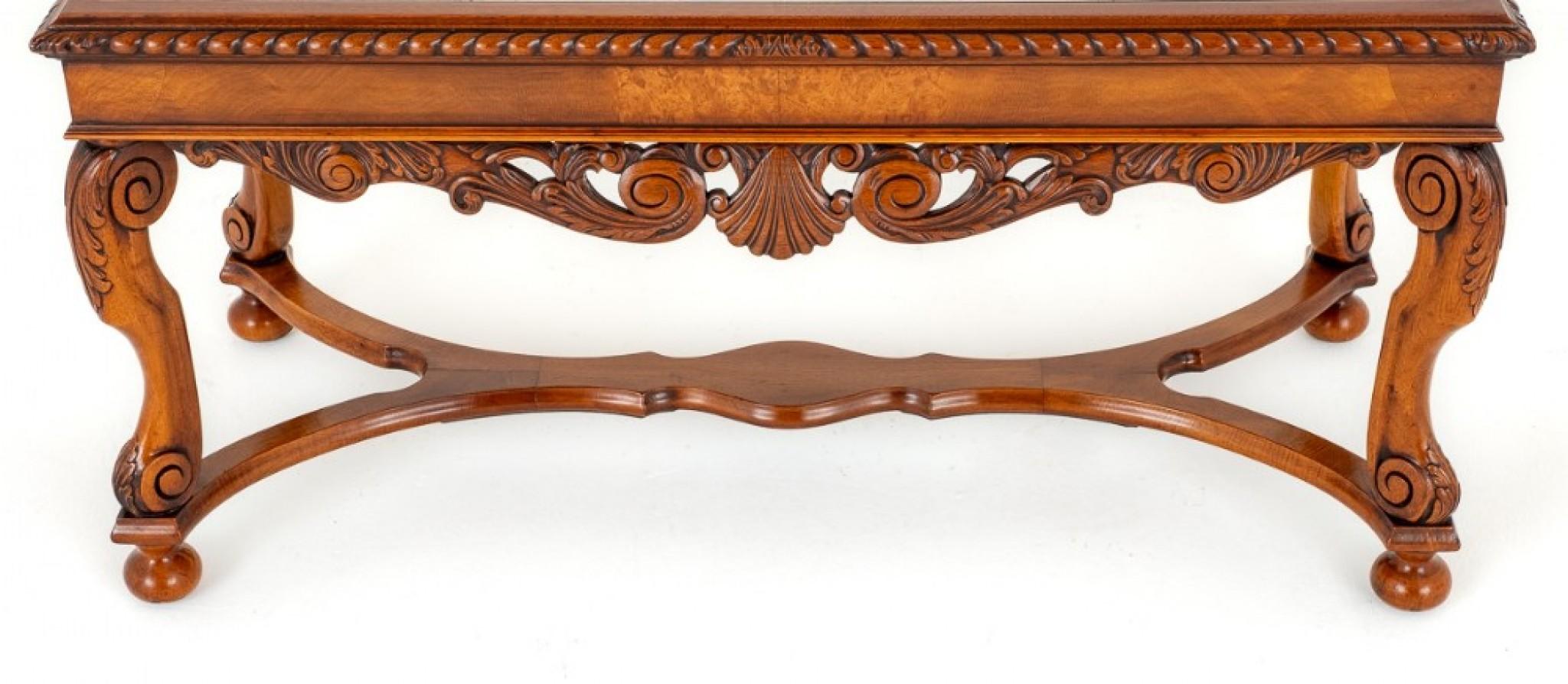 Antique Coffee Table Walnut Carolean For Sale 1