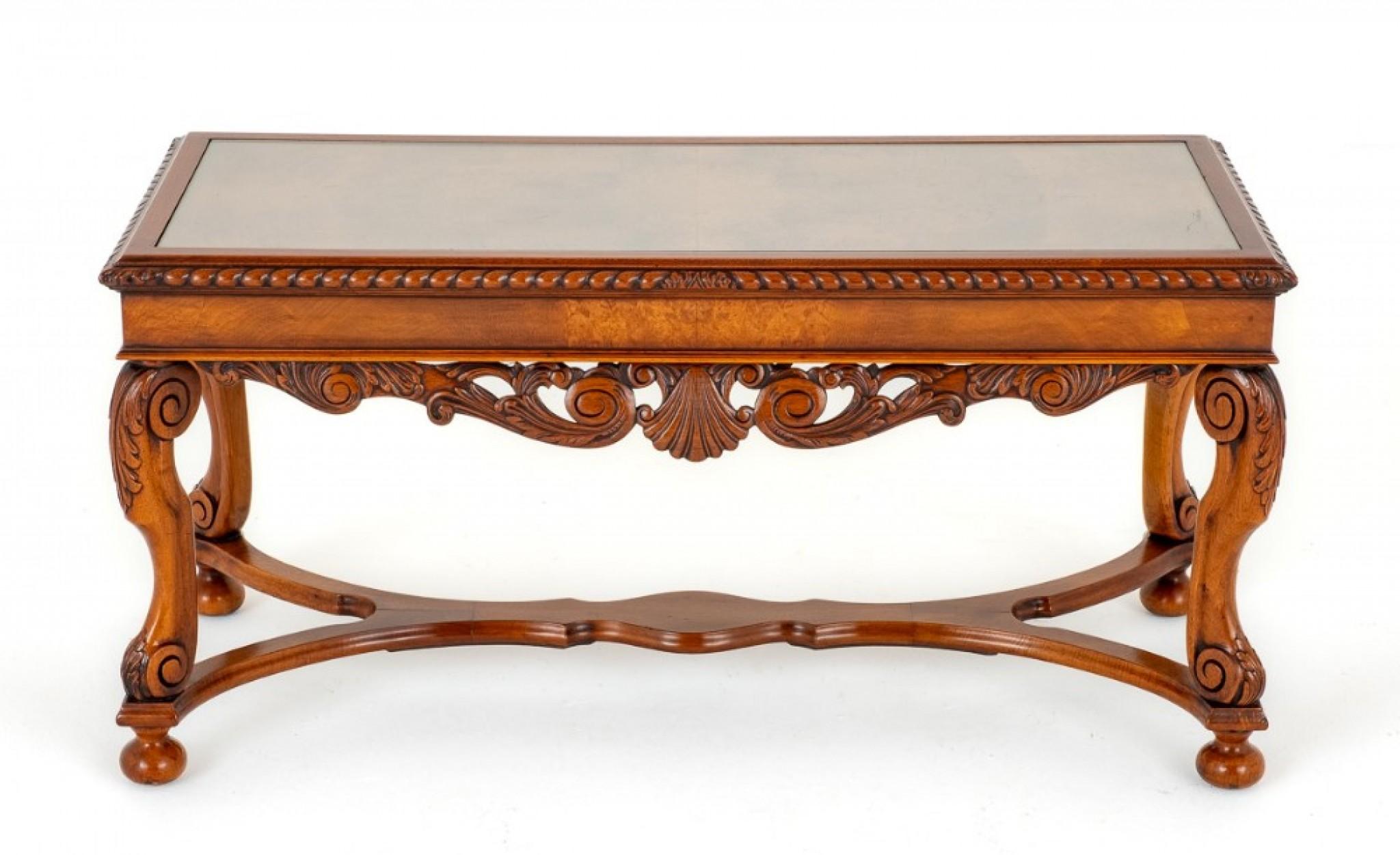 Antique Coffee Table Walnut Carolean For Sale 3