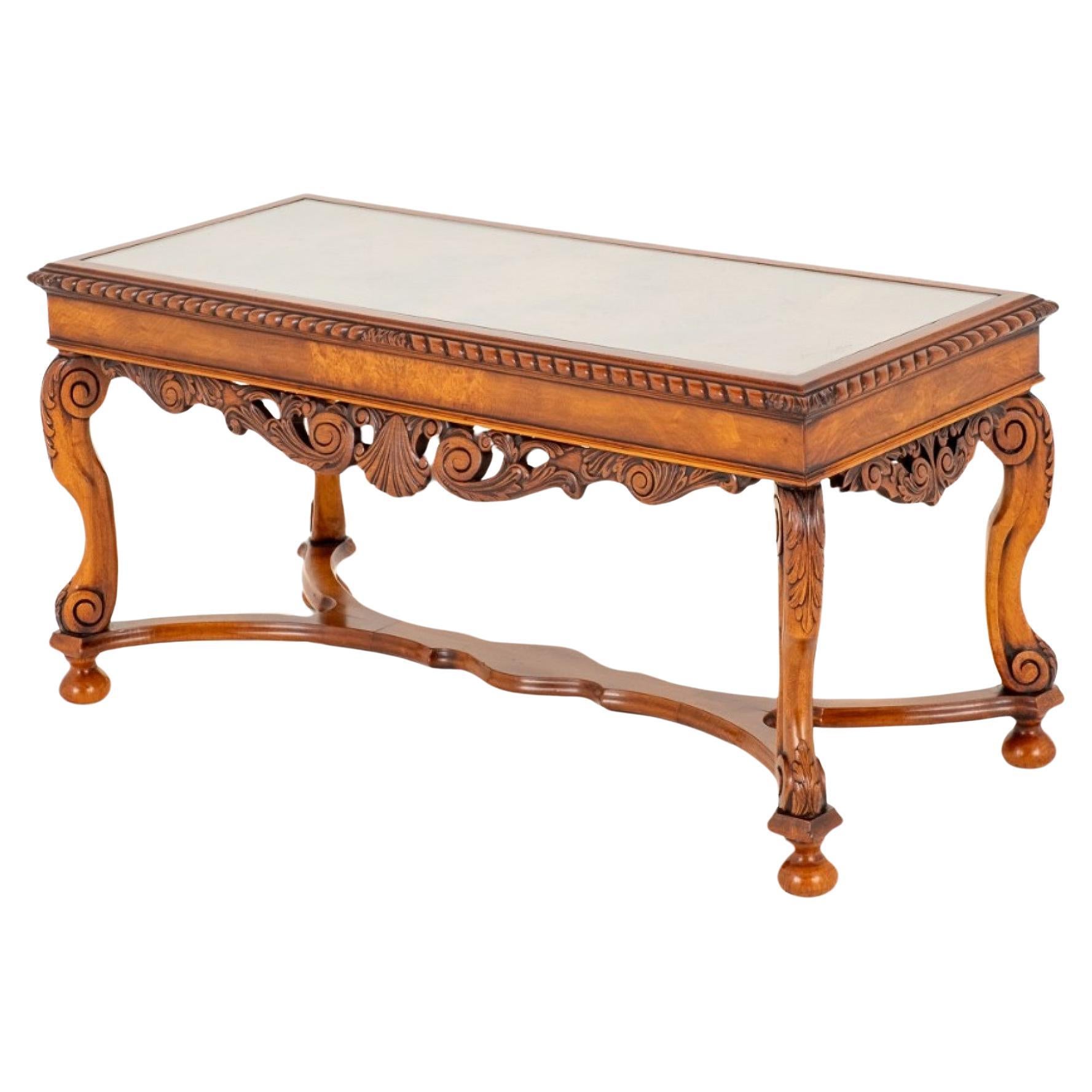 Antique Coffee Table Walnut Carolean For Sale