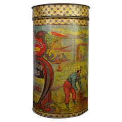 Antique Coffee Tin, Brussels Belgium, Art Nouveau 