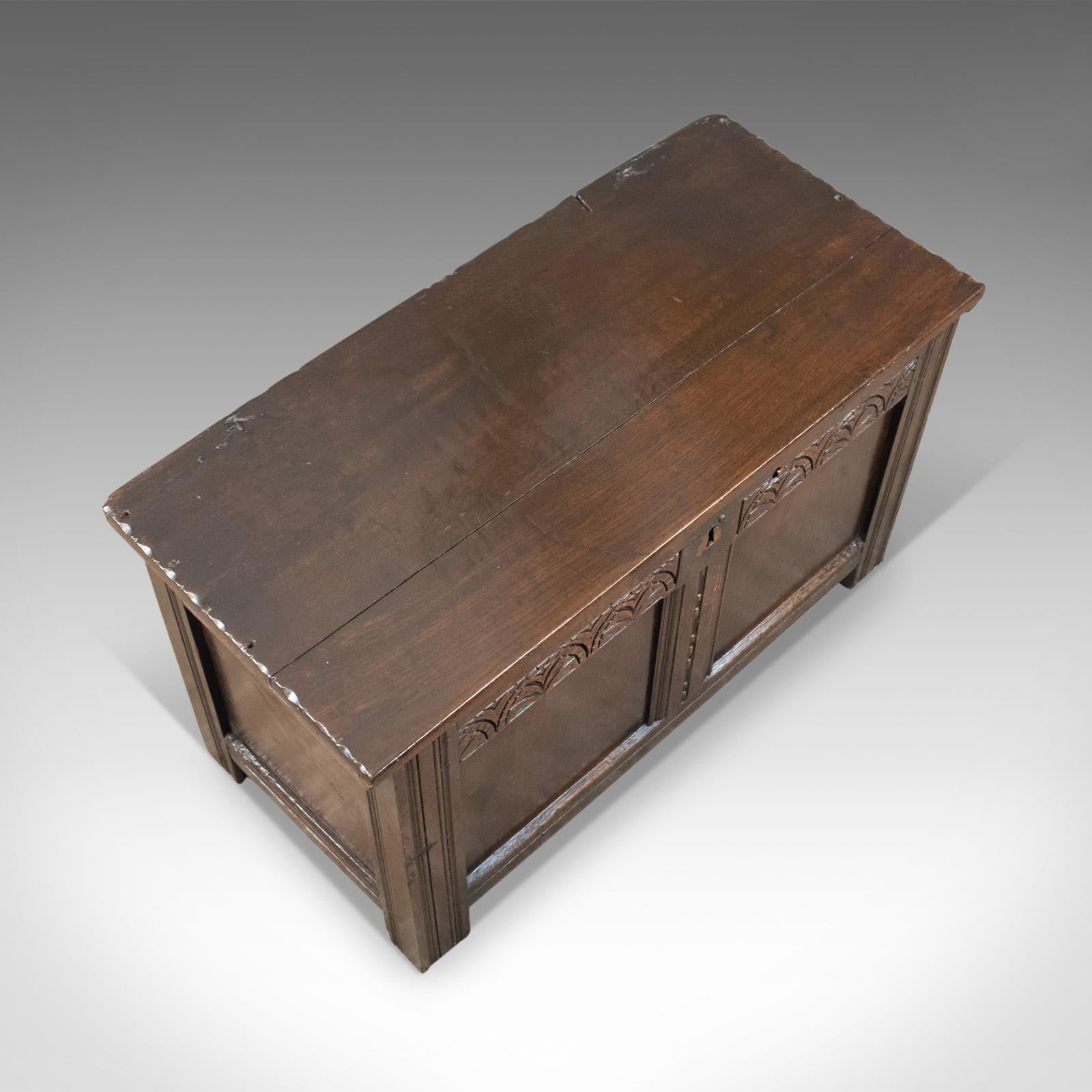Antique Coffer, English, Oak, Joined Chest, Trunk, Late 17th Century, circa 1700 1