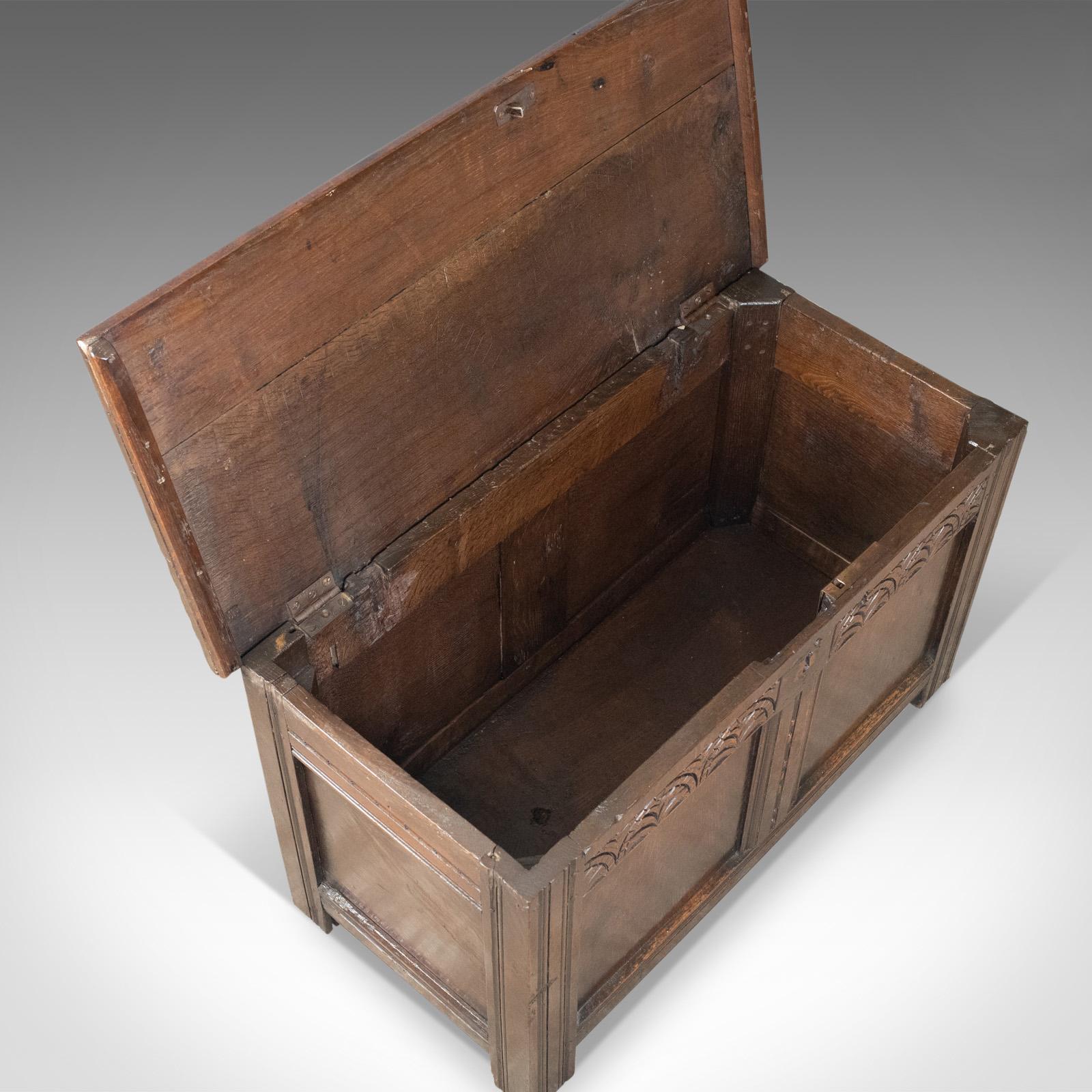 Antique Coffer, English, Oak, Joined Chest, Trunk, Late 17th Century, circa 1700 3
