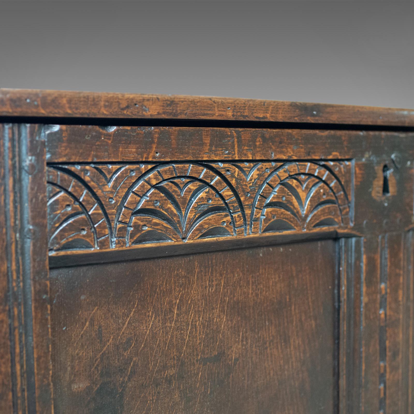 Antique Coffer, English, Oak, Joined Chest, Trunk, Late 17th Century, circa 1700 4