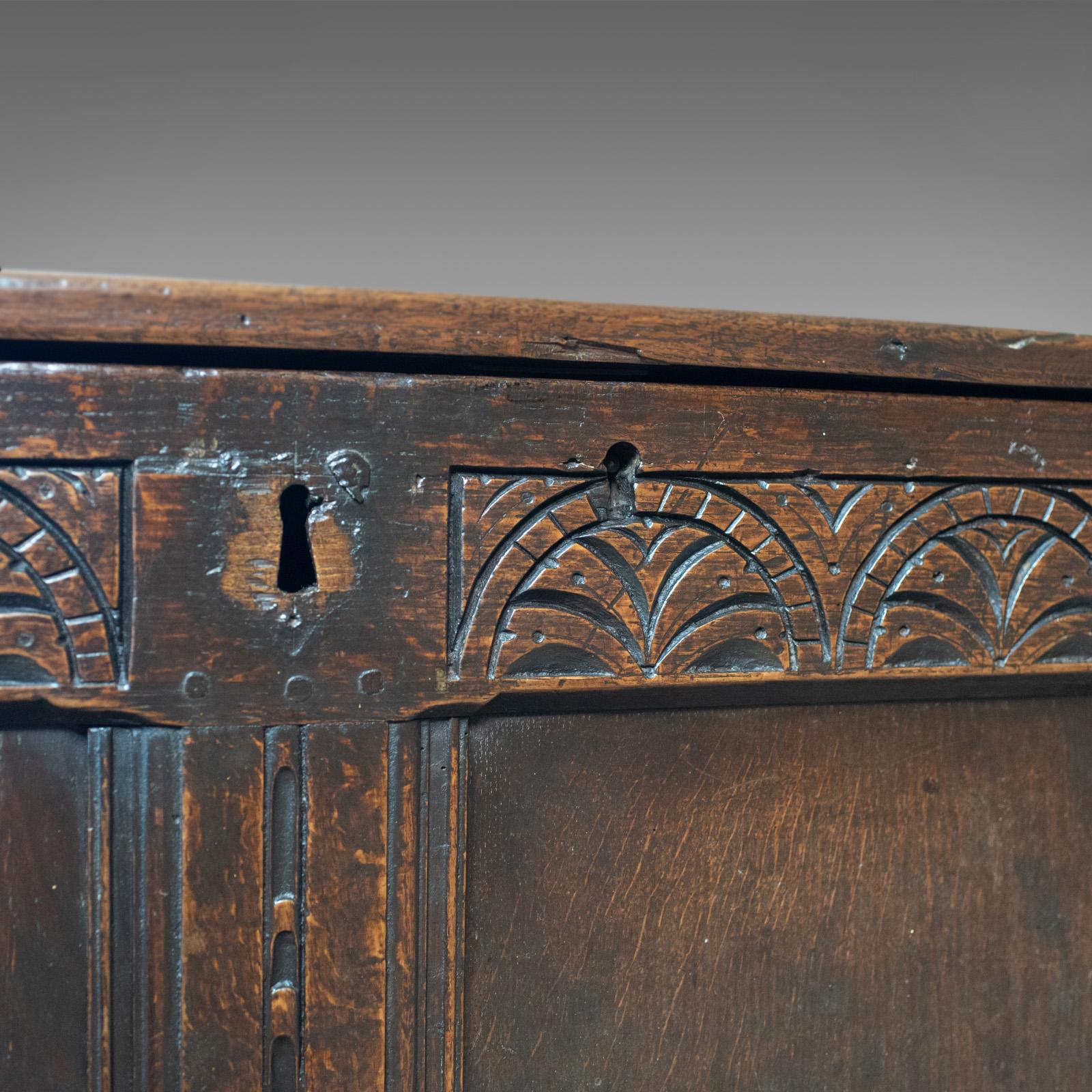 Antique Coffer, English, Oak, Joined Chest, Trunk, Late 17th Century, circa 1700 5
