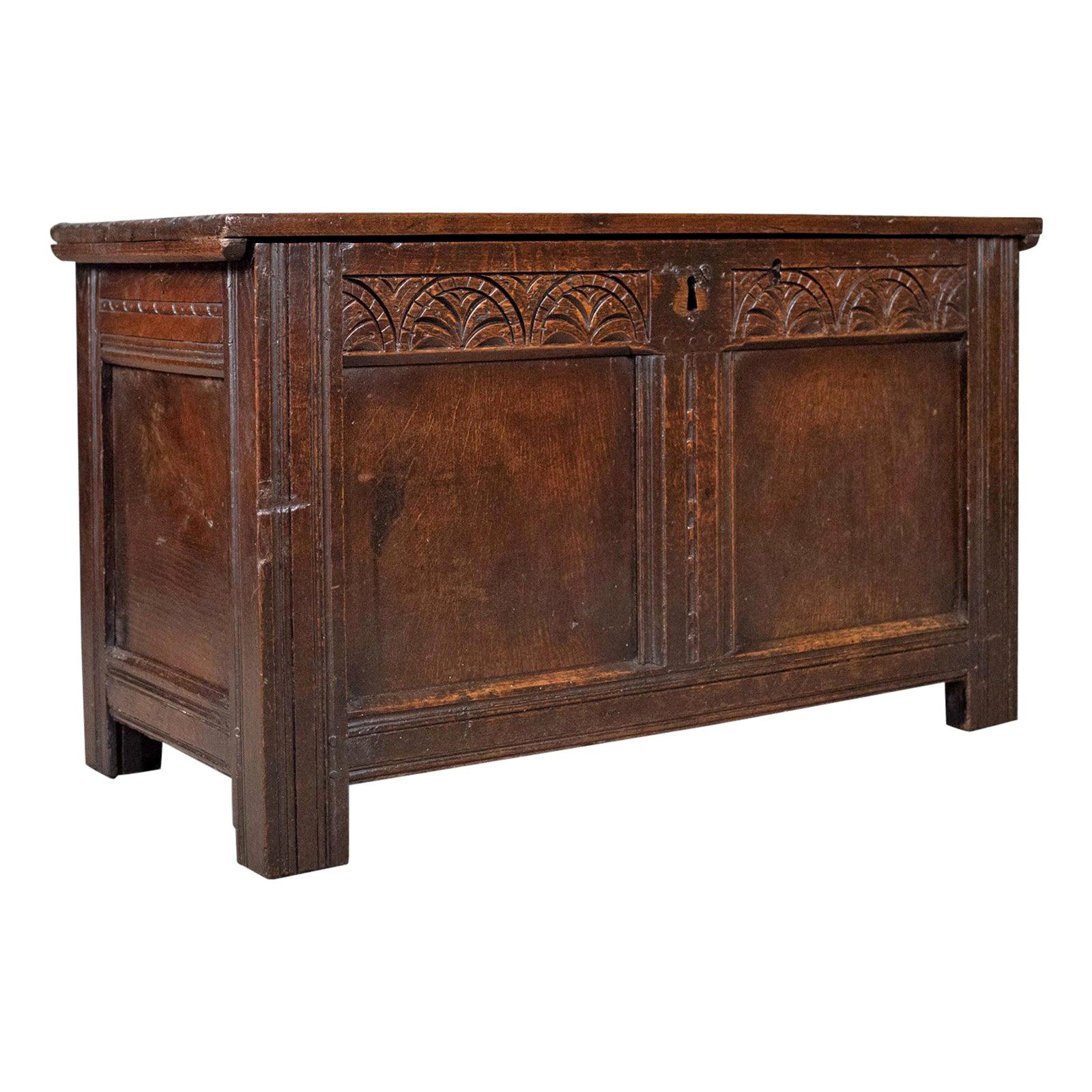 Antique Coffer, English, Oak, Joined Chest, Trunk, Late 17th Century