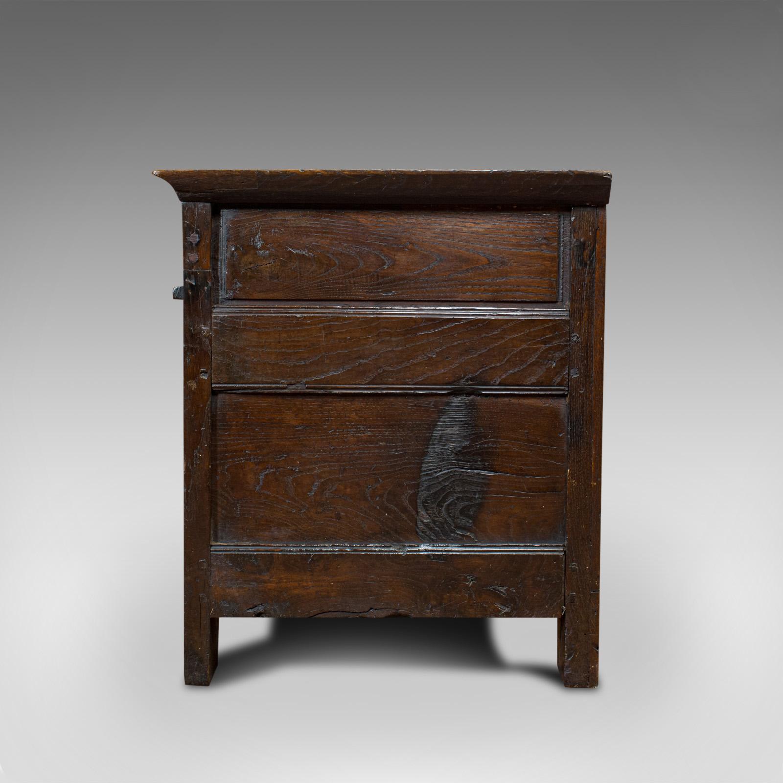 Antique Coffer, French, Oak, Window Seat Storage Bench, 17th Century, circa 1700 2