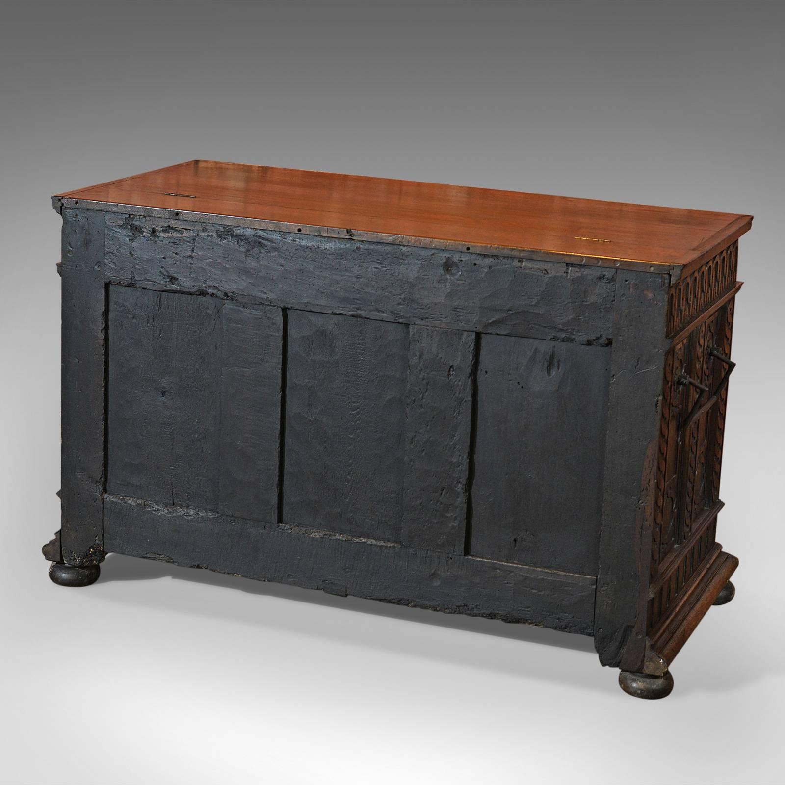 Hand-Carved Antique Coffer, French Walnut, circa 1800