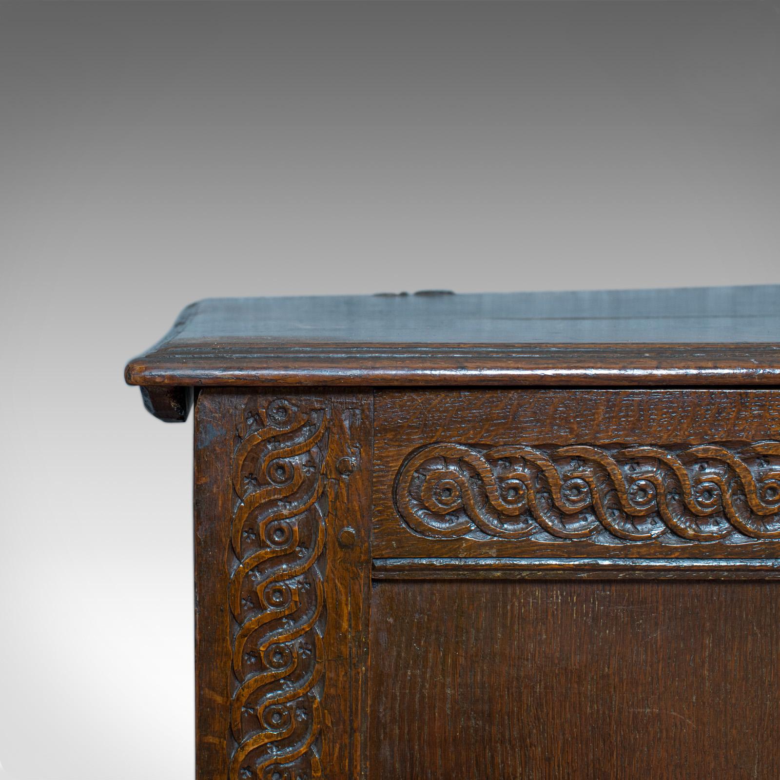 Antique Coffer, Large, English Oak, Joined Chest, Charles II Trunk, circa 1685 6
