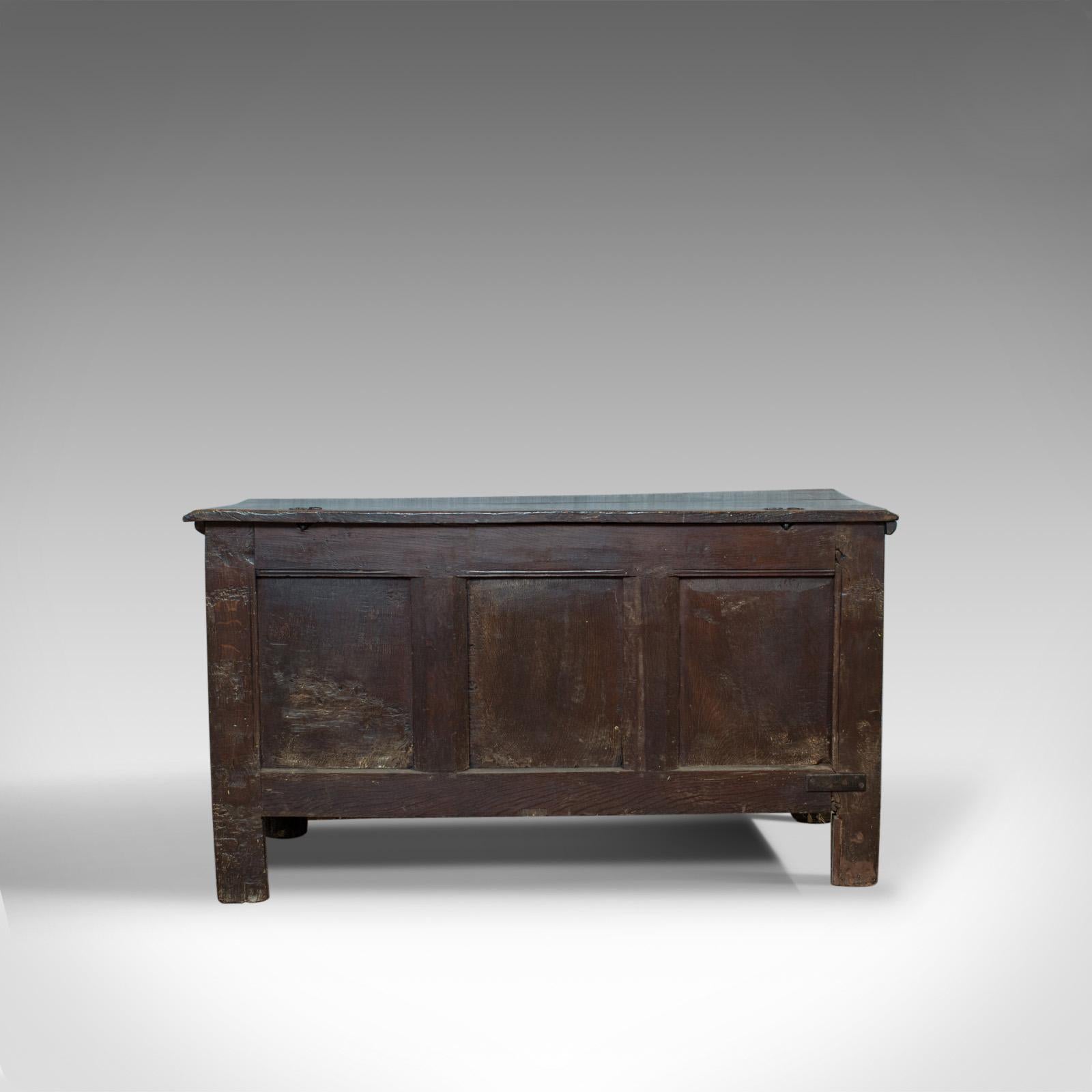Antique Coffer, Large, English Oak, Joined Chest, Charles II Trunk, circa 1685 1