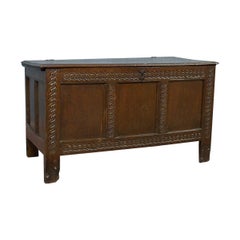 Antique Coffer, Large, English Oak, Joined Chest, Charles II Trunk, circa 1685