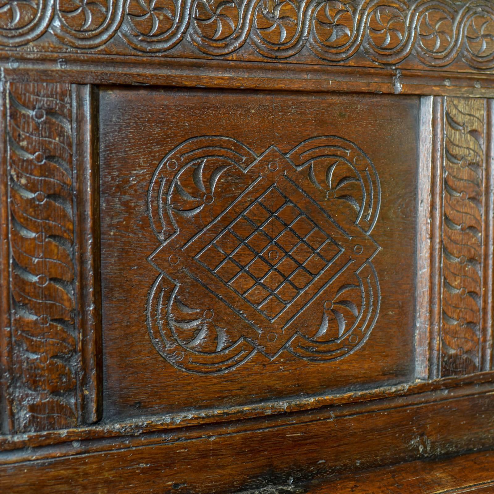 18th Century Antique Coffer Settle, English, Oak, Hall, Bench, Seat, circa 1700