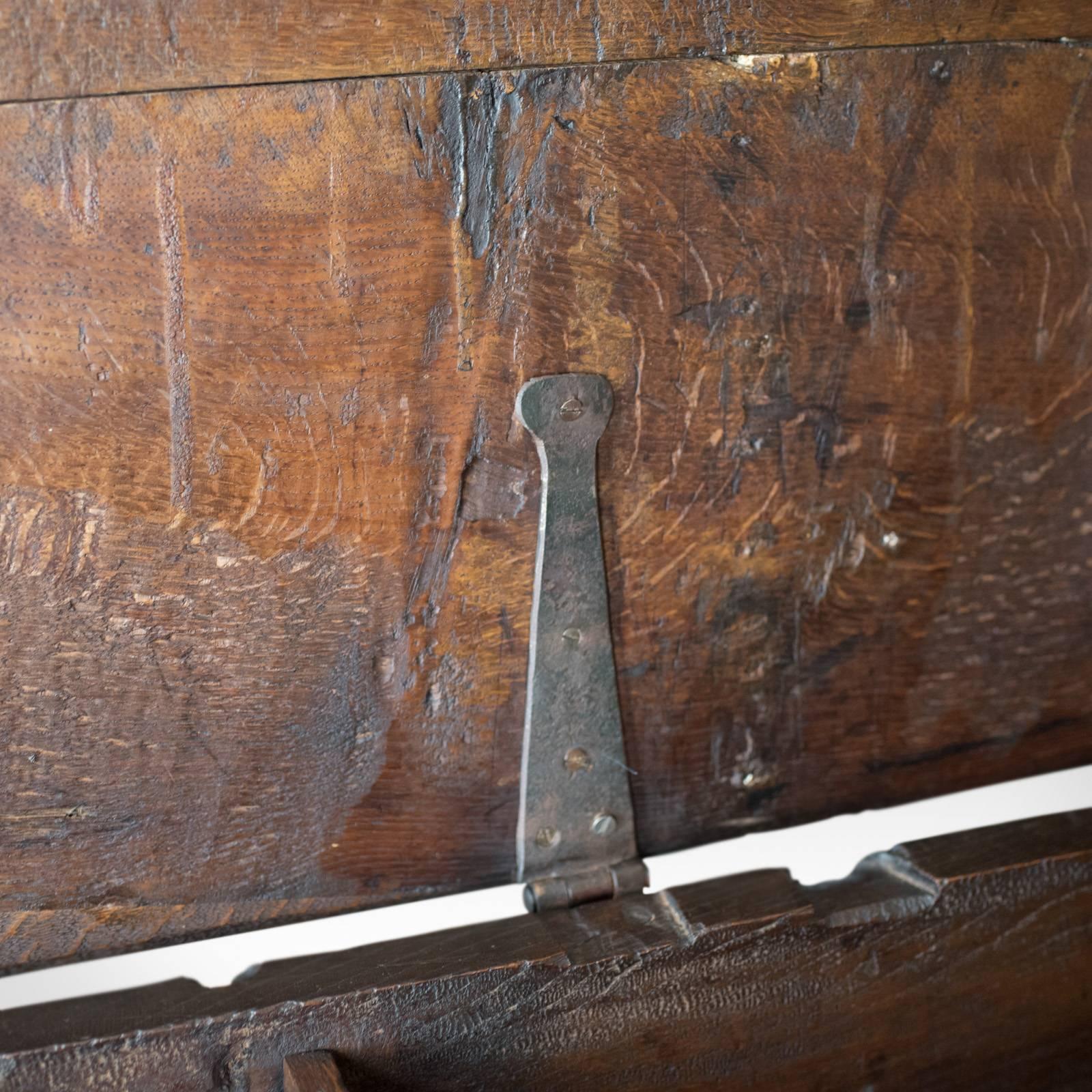 Antique Coffer, Large, English Oak, Joined Chest, Charles II Trunk, circa 1680  7